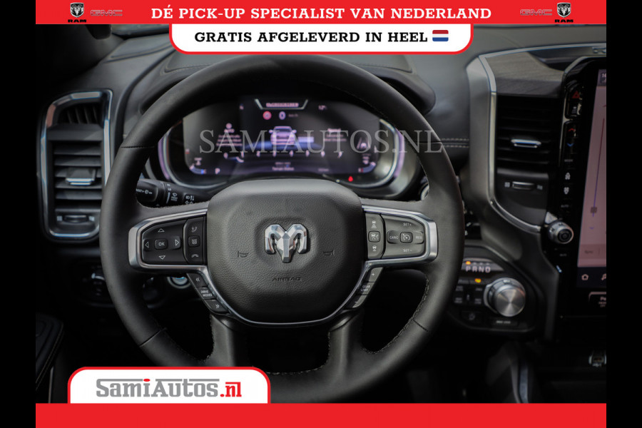 Dodge Ram PREMIUM EDITION | BOM VOL + 14.4 INCH SCHERM | LUCHTVERING | HUD | HURRICANE 420PK 636 Nm | PRIJS MET LPG EN COVER EN GARANTIE | DUBBELE CABINE | PICK UP | 5 PERSOONS | DC | GRIJSKENTEKEN | VOORRAAD NR 2215 - 4984