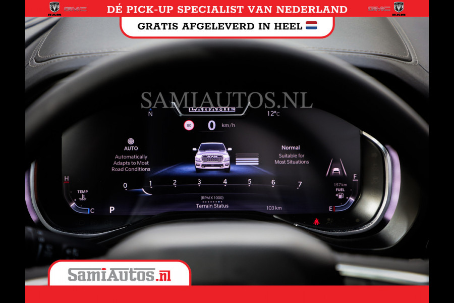 Dodge Ram PREMIUM EDITION | BOM VOL + 14.4 INCH SCHERM | LUCHTVERING | HUD | HURRICANE 420PK 636 Nm | PRIJS MET LPG EN COVER EN GARANTIE | DUBBELE CABINE | PICK UP | 5 PERSOONS | DC | GRIJSKENTEKEN | VOORRAAD NR 2215 - 4984