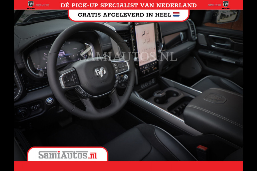 Dodge Ram PREMIUM EDITION | BOM VOL + 14.4 INCH SCHERM | LUCHTVERING | HUD | HURRICANE 420PK 636 Nm | PRIJS MET LPG EN COVER EN GARANTIE | DUBBELE CABINE | PICK UP | 5 PERSOONS | DC | GRIJSKENTEKEN | VOORRAAD NR 2215 - 4984
