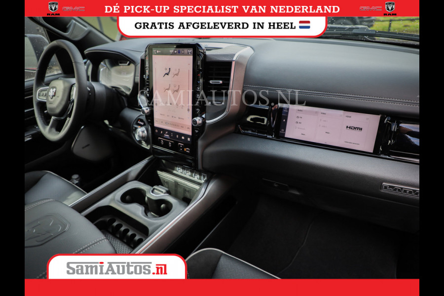 Dodge Ram PREMIUM EDITION | BOM VOL + 14.4 INCH SCHERM | LUCHTVERING | HUD | HURRICANE 420PK 636 Nm | PRIJS MET LPG EN COVER EN GARANTIE | DUBBELE CABINE | PICK UP | 5 PERSOONS | DC | GRIJSKENTEKEN | VOORRAAD NR 2215 - 4984