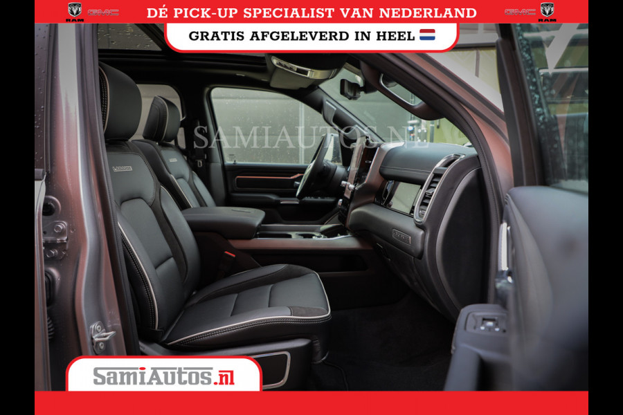 Dodge Ram PREMIUM EDITION | BOM VOL + 14.4 INCH SCHERM | LUCHTVERING | HUD | HURRICANE 420PK 636 Nm | PRIJS MET LPG EN COVER EN GARANTIE | DUBBELE CABINE | PICK UP | 5 PERSOONS | DC | GRIJSKENTEKEN | VOORRAAD NR 2215 - 4984