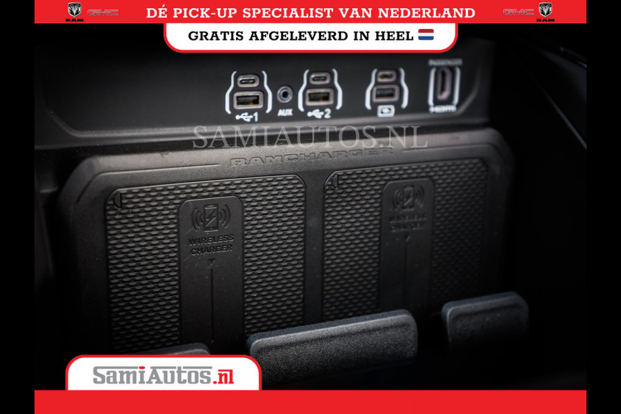 Dodge Ram PREMIUM EDITION | BOM VOL + 14.4 INCH SCHERM | LUCHTVERING | HUD | HURRICANE 420PK 636 Nm | PRIJS MET LPG EN COVER EN GARANTIE | DUBBELE CABINE | PICK UP | 5 PERSOONS | DC | GRIJSKENTEKEN | VOORRAAD NR 2215 - 4984