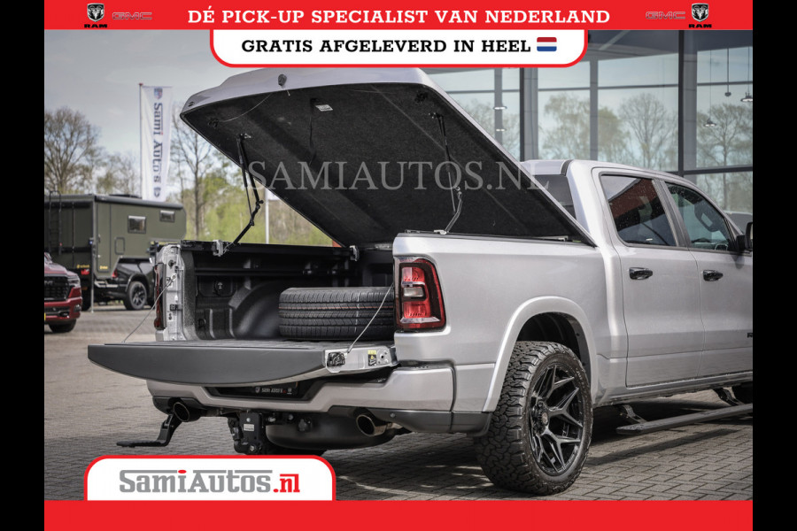 Dodge Ram PREMIUM EDITION | BOM VOL + 14.4 INCH SCHERM | LUCHTVERING | HUD | HURRICANE 420PK 636 Nm | PRIJS MET LPG EN COVER EN GARANTIE | DUBBELE CABINE | PICK UP | 5 PERSOONS | DC | GRIJSKENTEKEN | VOORRAAD NR 2215 - 4984