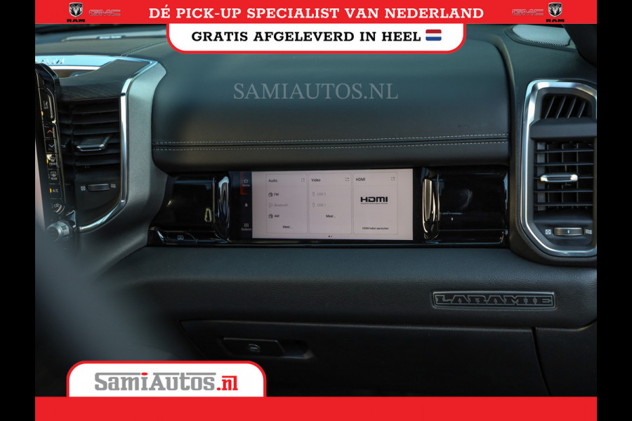 Dodge Ram PREMIUM EDITION | BOM VOL + 14.4 INCH SCHERM | LUCHTVERING | HUD | HURRICANE 420PK 636 Nm | PRIJS MET LPG EN COVER EN GARANTIE | DUBBELE CABINE | PICK UP | 5 PERSOONS | DC | GRIJSKENTEKEN | VOORRAAD NR 2215 - 4984