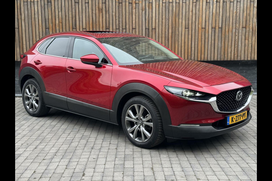 Mazda CX-30 2.0 e-SkyActiv-X M Hybrid Luxury Automaat | Open dak | Bordeauxrode lak | Stoel en- Stuurwielverwarming | Rondomzicht camera | A