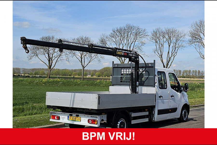 Opel Movano 2.3 CDTI L3 DC open laadbak, HIAB 029 KRAAN, airco, navi, NAP!