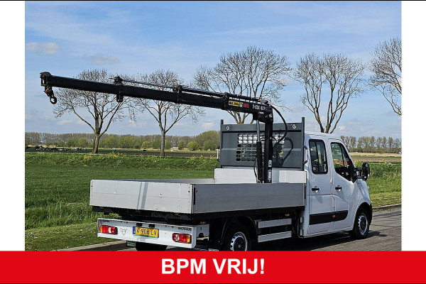 Opel Movano 2.3 CDTI L3 DC open laadbak, HIAB 029 KRAAN, airco, navi, NAP!