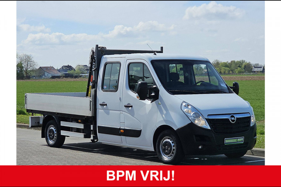 Opel Movano 2.3 CDTI L3 DC open laadbak, HIAB 029 KRAAN, airco, navi, NAP!