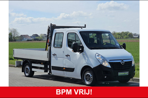 Opel Movano 2.3 CDTI L3 DC open laadbak, HIAB 029 KRAAN, airco, navi, NAP!