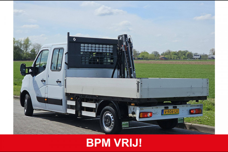 Opel Movano 2.3 CDTI L3 DC open laadbak, HIAB 029 KRAAN, airco, navi, NAP!