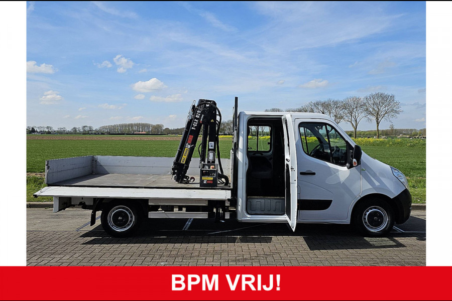 Opel Movano 2.3 CDTI L3 DC open laadbak, HIAB 029 KRAAN, airco, navi, NAP!