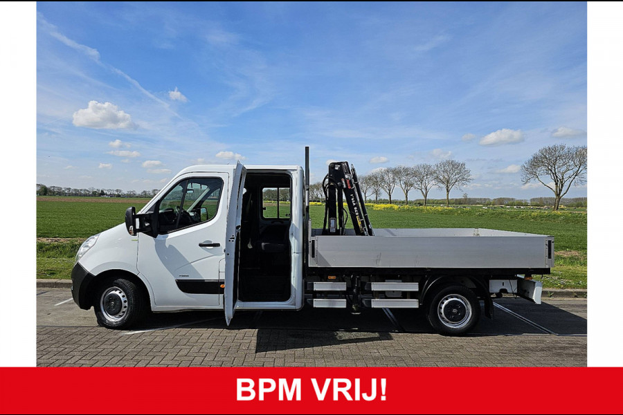 Opel Movano 2.3 CDTI L3 DC open laadbak, HIAB 029 KRAAN, airco, navi, NAP!