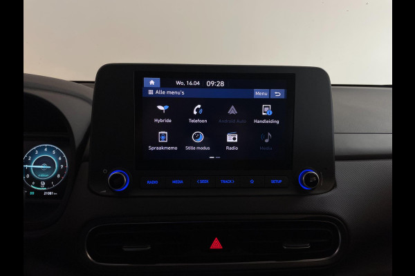 Hyundai Kona 1.6 GDI HEV HYBRID AUTOMAAT AIRCO CLIMA NAVI FRONTASSIST STUURVERW STOELVERW APPLE CARPLAY NIEUWSTAAT