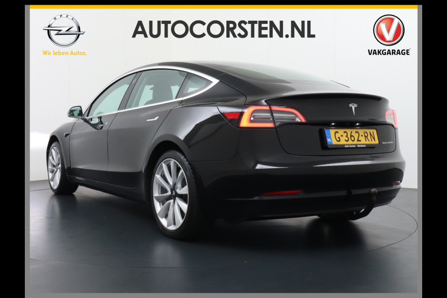 Tesla Model 3 RWD SR+ 60kWh 325PK Trekhaak Lmv 19" AutoPilot FSD-3 Comp. Premium Luidsprekers Leder PanoDak Adaptive-Cruise Camera's Elektr.-S Navi LED Comfortstoelen ACC DAB Voorverwarmen interieur en Keyless via App One-Pedal-Drive Origineel Nederlandse auto tot 11kw laden thuis! Garantie Accu tot 05-12-2027 max 160.000km 1.584kg licht! 1.000kg trekvermogen