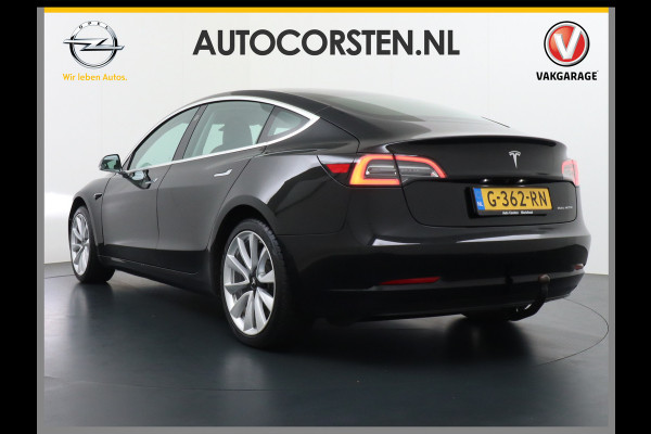 Tesla Model 3 RWD SR+ 60kWh 325PK Trekhaak Lmv 19" AutoPilot FSD-3 Comp. Premium Luidsprekers Leder PanoDak Adaptive-Cruise Camera's Elektr.-S Navi LED Comfortstoelen ACC DAB Voorverwarmen interieur en Keyless via App One-Pedal-Drive Origineel Nederlandse auto tot 11kw laden thuis! Garantie Accu tot 05-12-2027 max 160.000km 1.584kg licht! 1.000kg trekvermogen