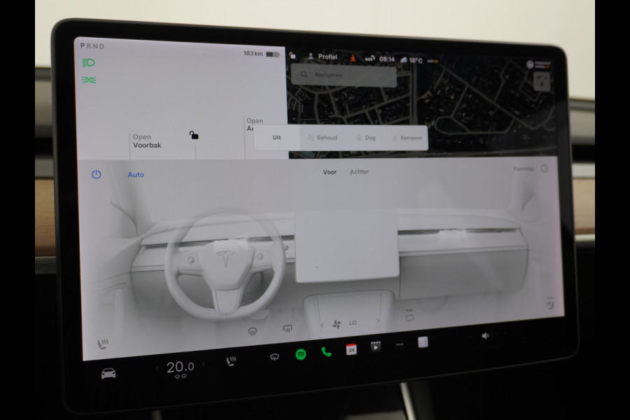 Tesla Model 3 RWD SR+ 60kWh 325PK Trekhaak Lmv 19" AutoPilot FSD-3 Comp. Premium Luidsprekers Leder PanoDak Adaptive-Cruise Camera's Elektr.-S Navi LED Comfortstoelen ACC DAB Voorverwarmen interieur en Keyless via App One-Pedal-Drive Origineel Nederlandse auto tot 11kw laden thuis! Garantie Accu tot 05-12-2027 max 160.000km 1.584kg licht! 1.000kg trekvermogen