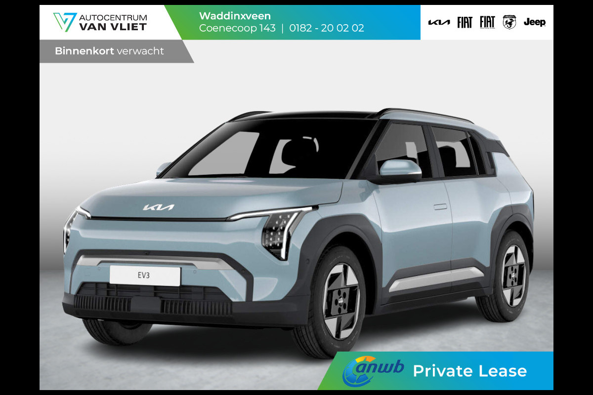 Kia EV3 Plus 81.4 kWh ANWB Private Lease v.a. € 564,- | Levering Juni | 600km Rijbereik | Navi | 17" | Adapt. Cruise | Clima | PDC | Dakrails | Stoel&Stuurverw. | Priv Glass | BSM | Kia EV3 Plus 81.4 kWh ANWB Private Lease v.a. € 564,- | Levering Juni | 600km Rijbereik | Navi | 17" | Adapt. Cruise | Clima | PDC | Dakrails | Stoel&Stuurverw. | Priv Glass | BSM |