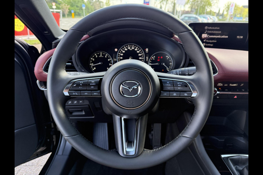Mazda 3 2.0 e-SkyActiv-X M Hybrid 186 Takumi | ROOD LEDER | NIEUW TE REGISTREREN | PANO DAK |