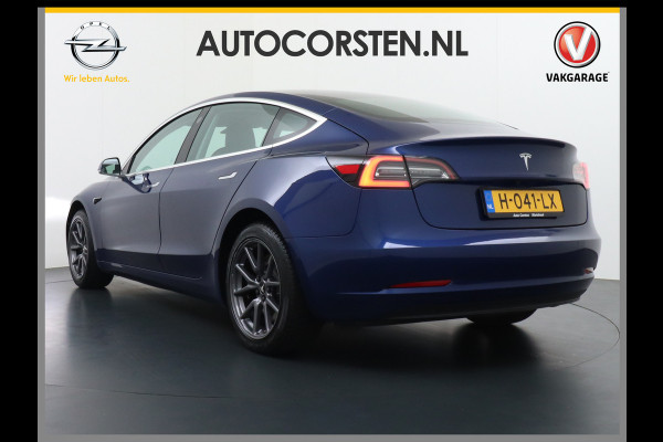 Tesla Model 3 2020 RWD SR+ 60kWh 325PK FSD-3 Computer AutoPilot Leder PanoDak Adaptive-Cruise Lmv 18" Camera's Elektr.-Stuur+Stoelen+Spiegels+ Navi LED Comfortstoelen ACC DAB Voorverwarmen interieur en Keyless via App Origineel Nederlandse auto tot 11kw laden thuis! Garantie Accu en motor tot 18-03-2028/160.000km 1.584kg licht!