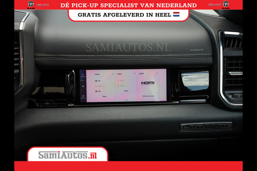 Dodge Ram PREMIUM NIGHT EDITION | | 420PK 636 Nm | BOM VOL + 14.4 INCH SCHERM | LUCHTVERING | HUD | PRIJS MET LPG EN COVER EN GARANTIE | DUBBELE CABINE | PICK UP | 5 PERSOONS | DC | GRIJSKENTEKEN | VOORRAAD NR 2283 - 3326