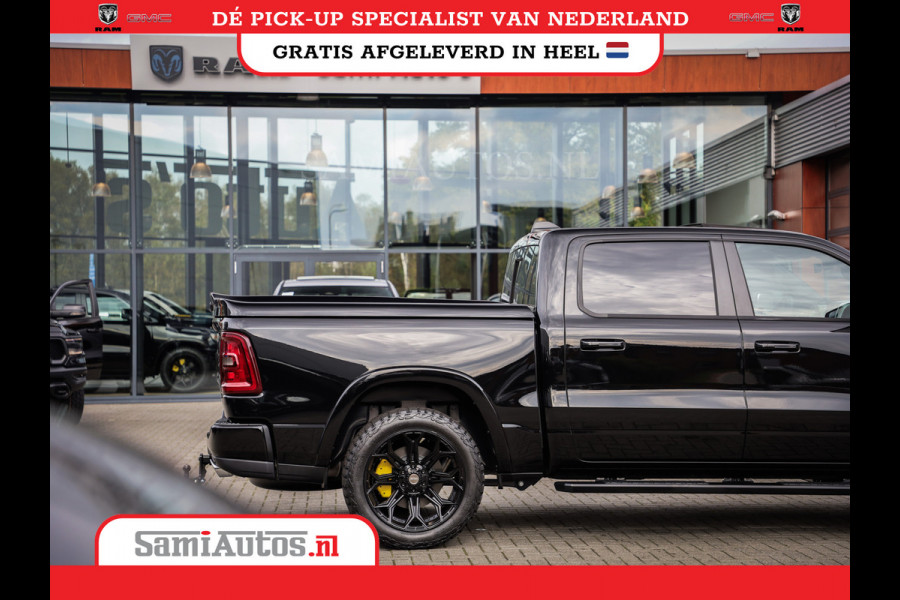 Dodge Ram PREMIUM NIGHT EDITION | | 420PK 636 Nm | BOM VOL + 14.4 INCH SCHERM | LUCHTVERING | HUD | PRIJS MET LPG EN COVER EN GARANTIE | DUBBELE CABINE | PICK UP | 5 PERSOONS | DC | GRIJSKENTEKEN | VOORRAAD NR 2283 - 3326