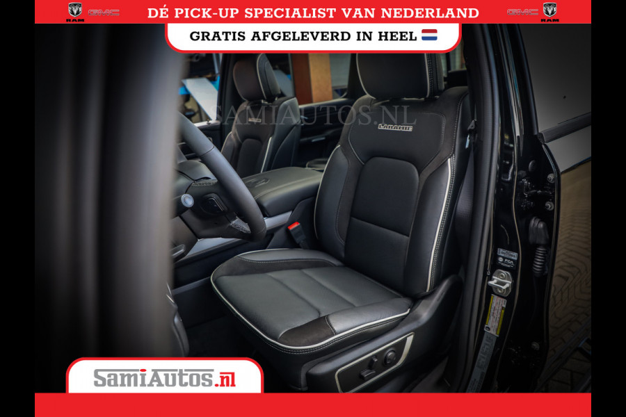 Dodge Ram PREMIUM NIGHT EDITION | | 420PK 636 Nm | BOM VOL + 14.4 INCH SCHERM | LUCHTVERING | HUD | PRIJS MET LPG EN COVER EN GARANTIE | DUBBELE CABINE | PICK UP | 5 PERSOONS | DC | GRIJSKENTEKEN | VOORRAAD NR 2283 - 3326