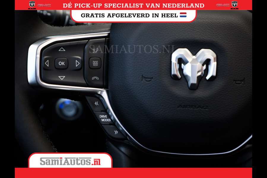 Dodge Ram PREMIUM NIGHT EDITION | | 420PK 636 Nm | BOM VOL + 14.4 INCH SCHERM | LUCHTVERING | HUD | PRIJS MET LPG EN COVER EN GARANTIE | DUBBELE CABINE | PICK UP | 5 PERSOONS | DC | GRIJSKENTEKEN | VOORRAAD NR 2283 - 3326