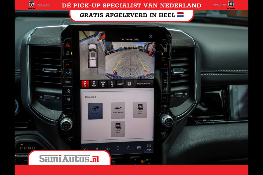 Dodge Ram PREMIUM NIGHT EDITION | | 420PK 636 Nm | BOM VOL + 14.4 INCH SCHERM | LUCHTVERING | HUD | PRIJS MET LPG EN COVER EN GARANTIE | DUBBELE CABINE | PICK UP | 5 PERSOONS | DC | GRIJSKENTEKEN | VOORRAAD NR 2283 - 3326