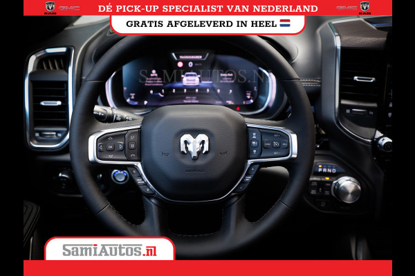 Dodge Ram PREMIUM NIGHT EDITION | | 420PK 636 Nm | BOM VOL + 14.4 INCH SCHERM | LUCHTVERING | HUD | PRIJS MET LPG EN COVER EN GARANTIE | DUBBELE CABINE | PICK UP | 5 PERSOONS | DC | GRIJSKENTEKEN | VOORRAAD NR 2283 - 3326