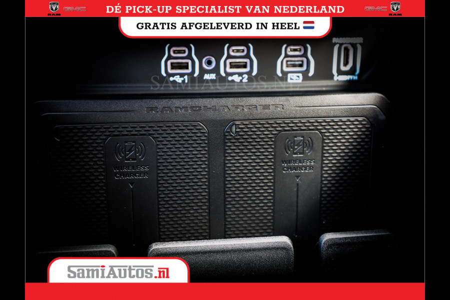 Dodge Ram PREMIUM NIGHT EDITION | | 420PK 636 Nm | BOM VOL + 14.4 INCH SCHERM | LUCHTVERING | HUD | PRIJS MET LPG EN COVER EN GARANTIE | DUBBELE CABINE | PICK UP | 5 PERSOONS | DC | GRIJSKENTEKEN | VOORRAAD NR 2283 - 3326