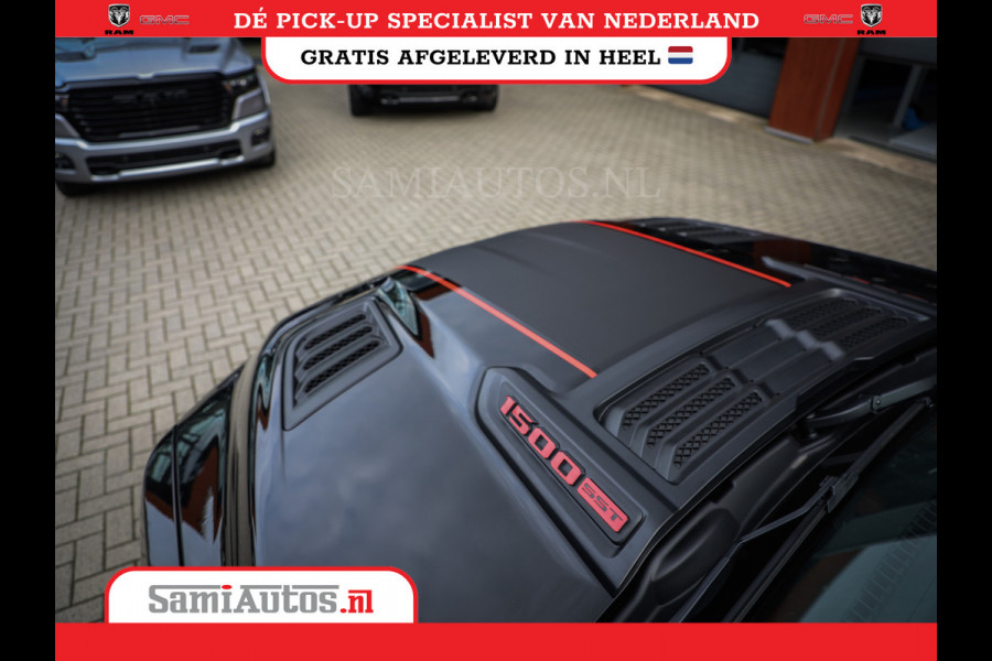 Dodge Ram PREMIUM NIGHT EDITION | | 420PK 636 Nm | BOM VOL + 14.4 INCH SCHERM | LUCHTVERING | HUD | PRIJS MET LPG EN COVER EN GARANTIE | DUBBELE CABINE | PICK UP | 5 PERSOONS | DC | GRIJSKENTEKEN | VOORRAAD NR 2283 - 3326