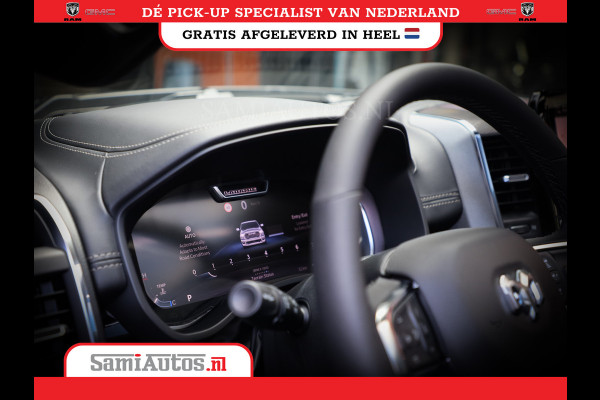 Dodge Ram PREMIUM NIGHT EDITION | | 420PK 636 Nm | BOM VOL + 14.4 INCH SCHERM | LUCHTVERING | HUD | PRIJS MET LPG EN COVER EN GARANTIE | DUBBELE CABINE | PICK UP | 5 PERSOONS | DC | GRIJSKENTEKEN | VOORRAAD NR 2283 - 3326