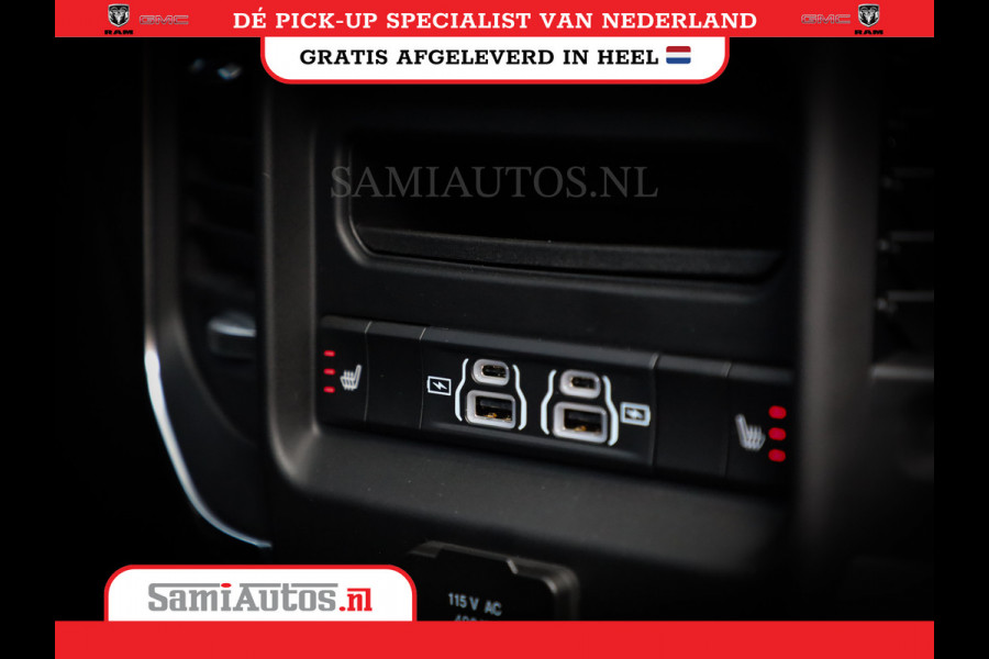Dodge Ram PREMIUM NIGHT EDITION | | 420PK 636 Nm | BOM VOL + 14.4 INCH SCHERM | LUCHTVERING | HUD | PRIJS MET LPG EN COVER EN GARANTIE | DUBBELE CABINE | PICK UP | 5 PERSOONS | DC | GRIJSKENTEKEN | VOORRAAD NR 2283 - 3326