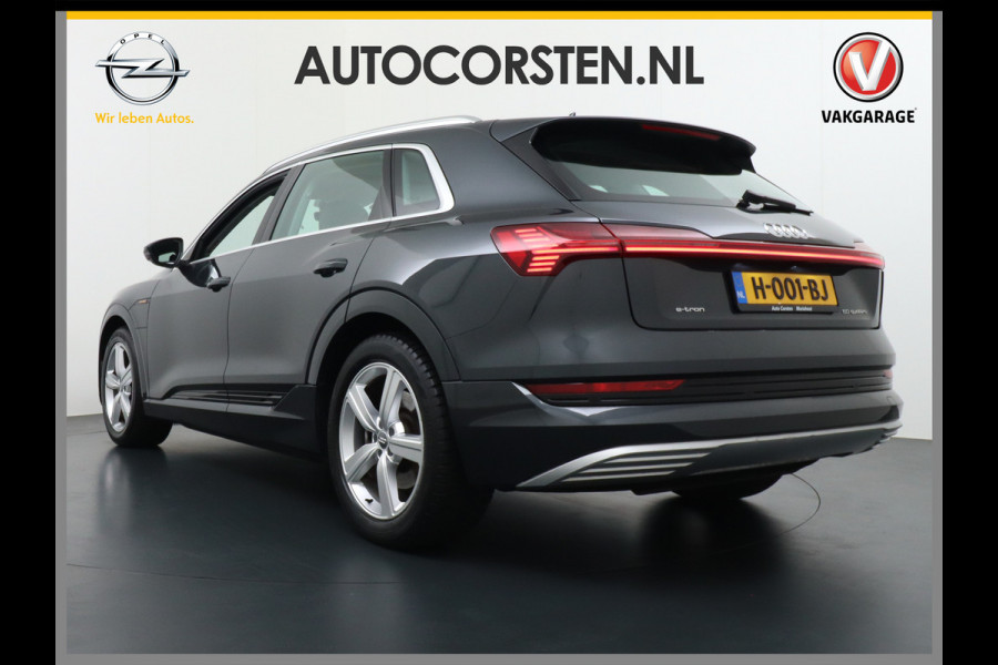 Audi e-tron 50 Quattro Launch Edition Plus 71kWh Navi Panoramadak Luchtvering Cruise control Adaptief PDC Stoelverwarming Parkeerhulp v/a/zi Led Lmv 20" Keyless-go Lichtpakket Dodehoekdetectie Regensensor Fase 3 laden