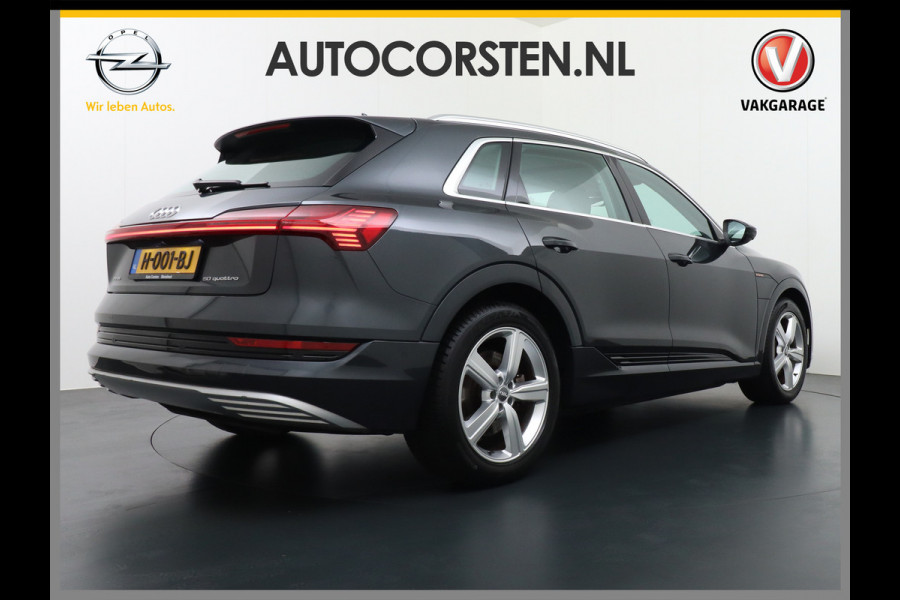 Audi e-tron 50 Quattro Launch Edition Plus 71kWh Navi Panoramadak Luchtvering Cruise control Adaptief PDC Stoelverwarming Parkeerhulp v/a/zi Led Lmv 20" Keyless-go Lichtpakket Dodehoekdetectie Regensensor Fase 3 laden
