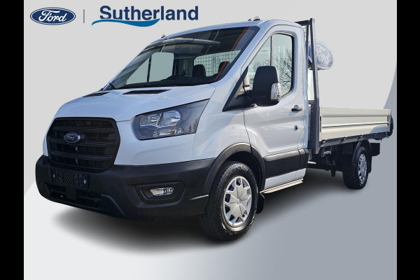 Ford Transit 350 2.0 TDCi 350 L2 | Open laadbak | Airco | Cruise control | Aluminium laadbak breed | Reservewiel | Voorruitverwarming | Bijrijdersbank | 3-zits