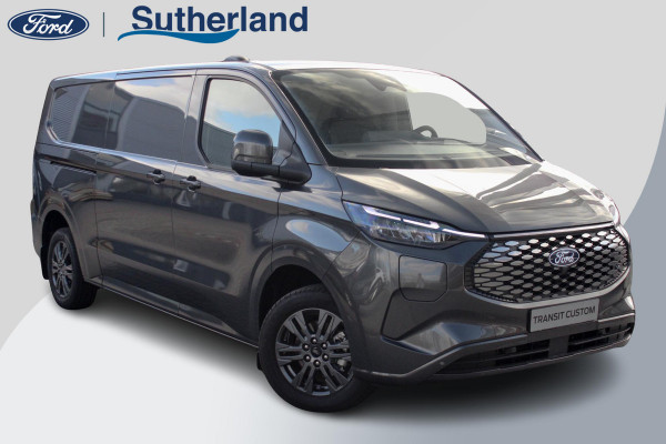Ford E-Transit Cust. 320 L2H1 Limited 65 kWh 218pk | VOORRAAD | Inklapbare trekhaak | 17 inch lichtmetalen velgen (Carbonised Grey) | Driver Assistent Pack Premium | AGM accu | 3-fase laadkabel mode 3 32A, 10 meter | Centrale dubbele vergrendeling | Vehicle Integration System