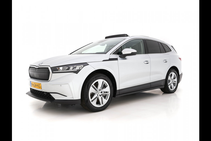 Škoda ENYAQ iV 80 [ 3-Fase ] (INCL-BTW) *PANO | FULL-LEATHER | ADAPT.CRUISE | HEAD-UP | MEMORY-PACK | FULL-LED | DIGI-COCKPIT | BLIND-SPOT | NAVI-FULLMAP | KEYLESS | CAMERA | SPORT-SEATS | KEYLESS | AMBIENT-LIGHT