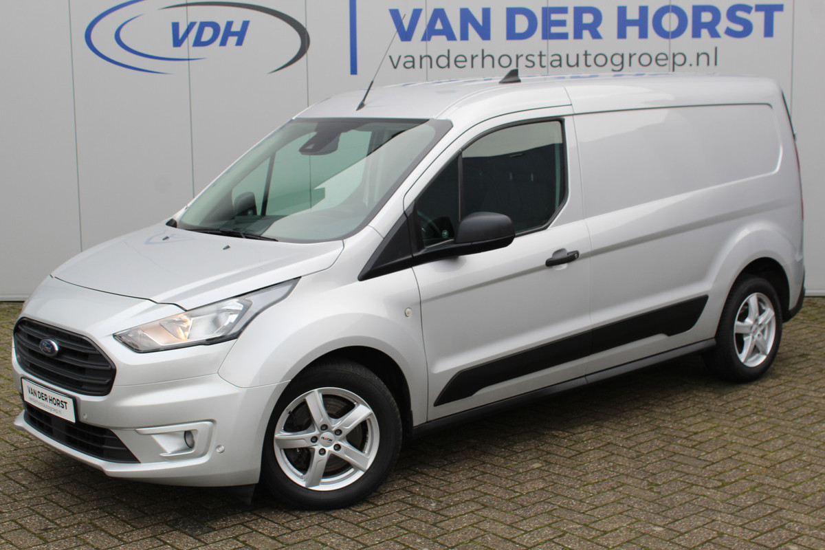 Ford Transit Connect 1.5-120pk EcoBlue S&S L2 Trend AUTOMAAT ! Opgelet ! Deze nette en luxe Ford Connect kan u nog jaren tot dienst zijn ! Navigatie, telefoonvoorb., volautm. airco, stoel-, spiegel- en voorraamverw., cruise control, camera, pdc v+a, metallic lak, LM wielen etc.