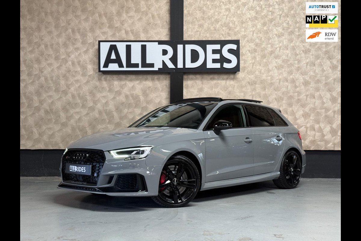 Audi RS3 Sportback 2.5 TFSI RS 3 quattro | Nardo | pano | Keyless | ACC | schaalstoelen | Virtual | B&O Audi RS3 Sportback 2.5 TFSI RS 3 quattro | Nardo | pano | Keyless | ACC | schaalstoelen | Virtual | B&O