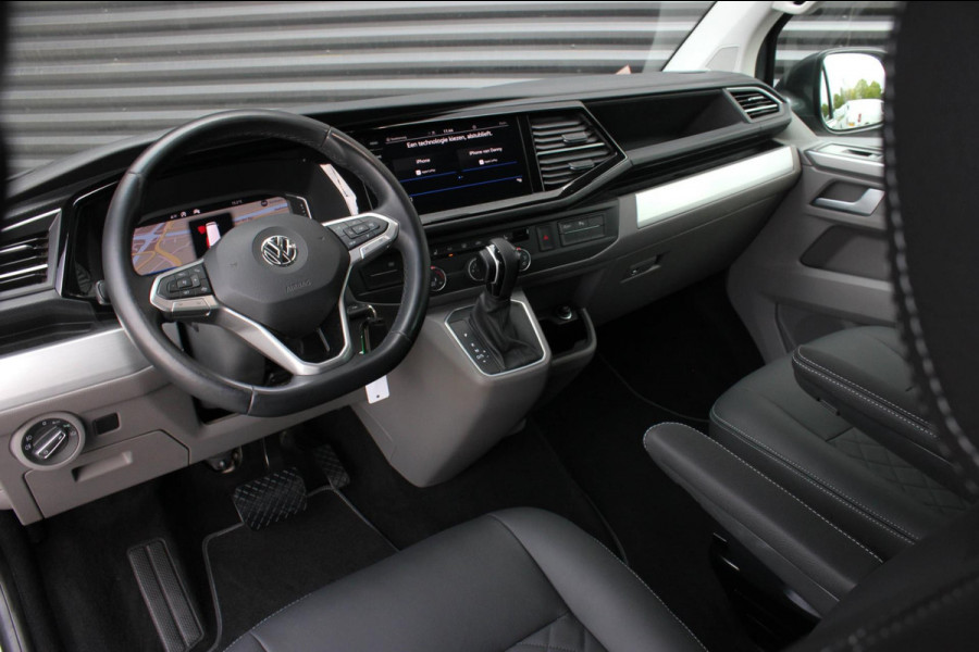 Volkswagen Transporter 2.0 TDI L2H1 30 DC BULLI 199PK DUBBEL CABINE / LEDEREN BEKLEDING / PDC / VERLAGINGSVEREN / 2X SCHUIFDEUR