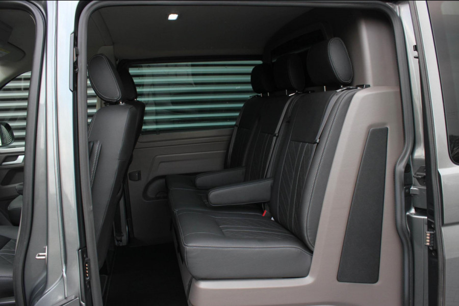 Volkswagen Transporter 2.0 TDI L2H1 30 DC BULLI 199PK DUBBEL CABINE / LEDEREN BEKLEDING / PDC / VERLAGINGSVEREN / 2X SCHUIFDEUR