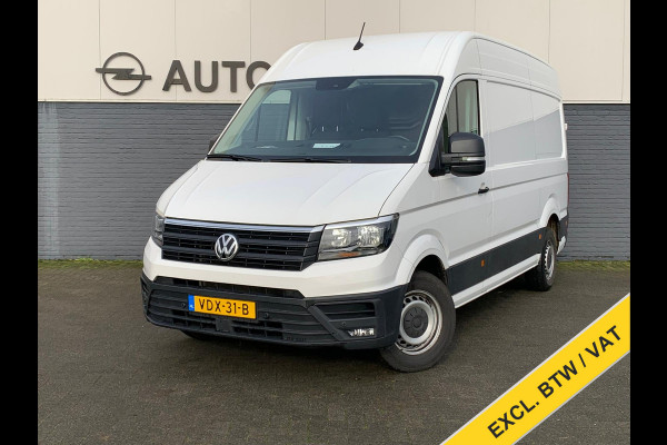 Volkswagen Crafter 2.0TDI L3H2 3p.Navigatie PDC-a+v Airco Cruise-Control Licht-Regensensor Dab+ Bluetooth Verwarmbare voorruit+ruitensproeiers Betonplex Lat-om-Lat Betimmering Schuifdeur 1e Eigenaar Euro 6 2.500KG trekvermogen