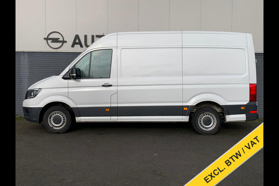 Volkswagen Crafter 2.0TDI L3H2 3p.Navigatie PDC-a+v Airco Cruise-Control Licht-Regensensor Dab+ Bluetooth Verwarmbare voorruit+ruitensproeiers Betonplex Lat-om-Lat Betimmering Schuifdeur 1e Eigenaar Euro 6 2.500KG trekvermogen