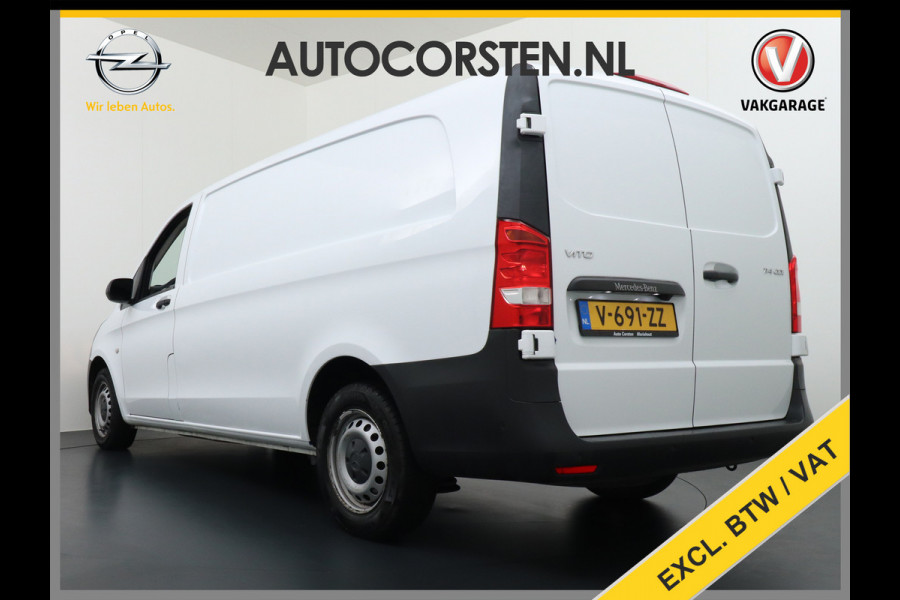 Mercedes-Benz Vito 2.2D 114CDI AUT-7 136PK XL Navi Camera Airco Cruise Control Bluetooth Licht-/regensensor 114CDI Extra Lang Betonplex Vloer Wandbetimmering Schuifdeur links Parkeer-assistent 1e Eigenaar Euro 6 2.000kg trekvermogen!