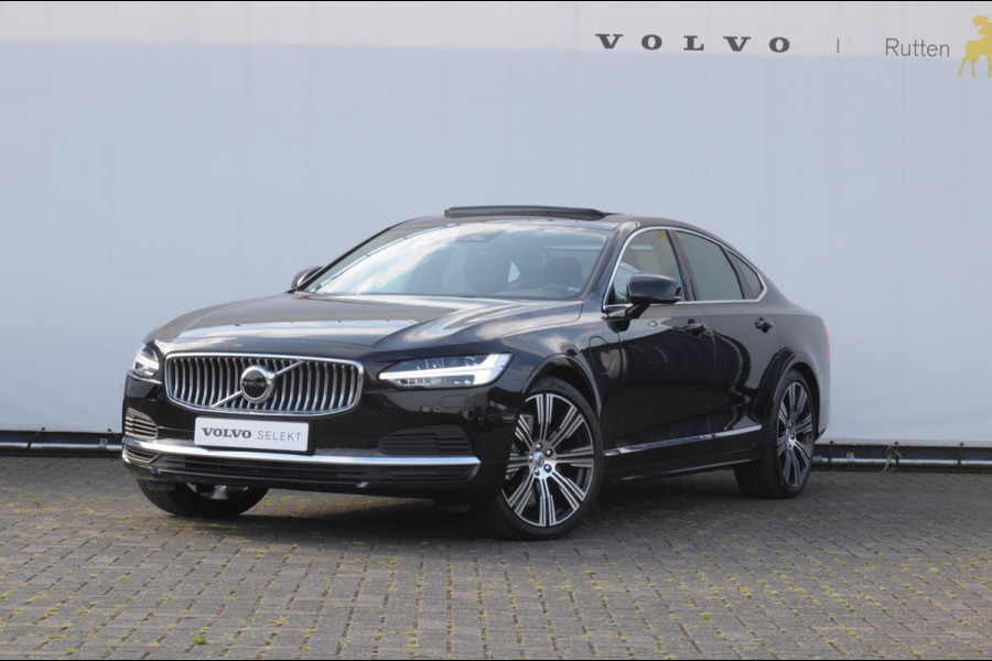 Volvo S90 T8 455PK Automaat AWD Ultimate Bright / Luchtvering/ Harman Kardon Audio / Google Services / Elektrisch bedienbare voorstoelen met geheugen functie / Achteruitrijcamera / Long Range / Panoramadak /