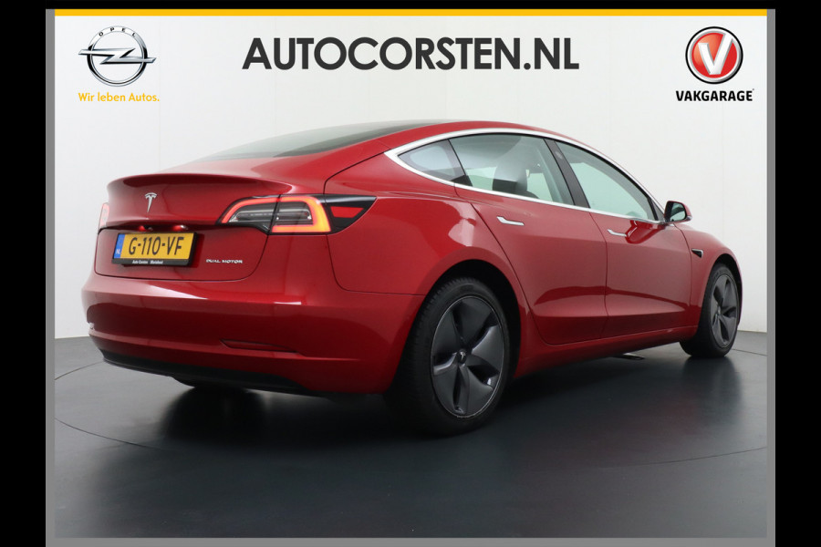 Tesla Model 3 Long Range AWD 75kWh 463PK FSD-Full Self Driving Meegeleverd Pakket Premium Audio 4wd AutoPilot Panoramadak Camera's Leer Adapti Stoel en achterbank verwarming Electr.Stoelen+Memory+Easy-Entry WiFi 1e Eigenaar Org. Nederlandse Auto Garantie op Accu/Motor tot 16-12-2027/192.000km