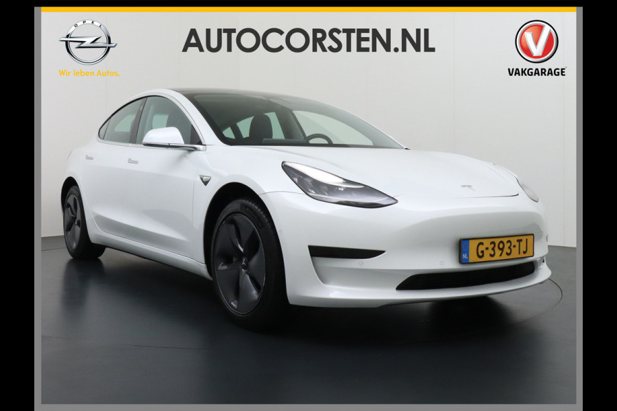 Tesla Model 3 RWD SR+ 60kWh 325PK FSD 3-Computer 18" AutoPilot Leder PanoDak Adaptive-Cruise Lmv Camera's Elektr.-Stuur+Stoelen+Spiegels+Geheu Navi LED Comfortstoelen ACC DAB Voorverwarmen interieur via App Keyless via Telefoonsleutel One-Pedal-Drive Origineel Nederlandse auto tot 11kw laden thuis! Garantie Accu tot 10-12-2027 max 160.000km 1.584kg licht!
