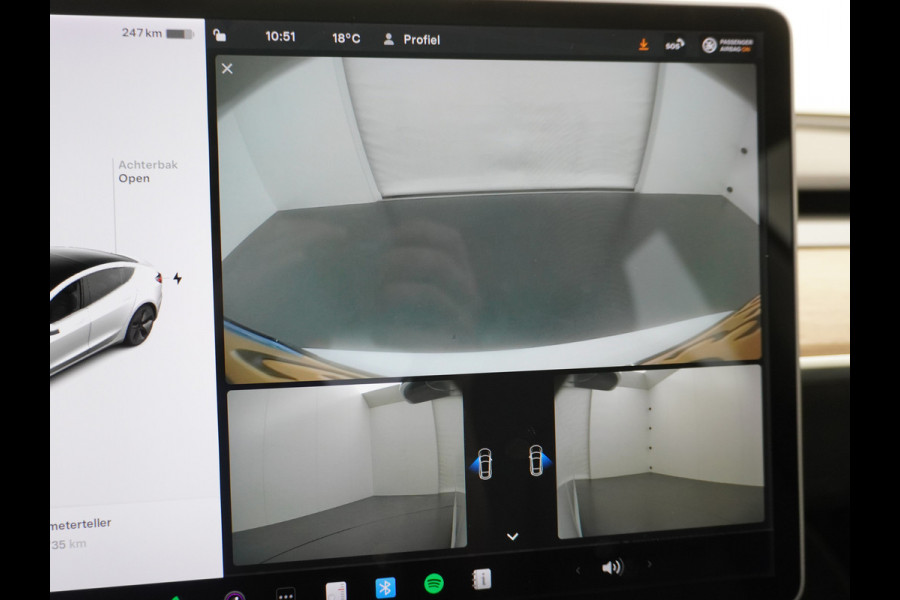 Tesla Model 3 RWD SR+ 60kWh 325PK FSD 3-Computer 18" AutoPilot Leder PanoDak Adaptive-Cruise Lmv Camera's Elektr.-Stuur+Stoelen+Spiegels+Geheu Navi LED Comfortstoelen ACC DAB Voorverwarmen interieur via App Keyless via Telefoonsleutel One-Pedal-Drive Origineel Nederlandse auto tot 11kw laden thuis! Garantie Accu tot 10-12-2027 max 160.000km 1.584kg licht!