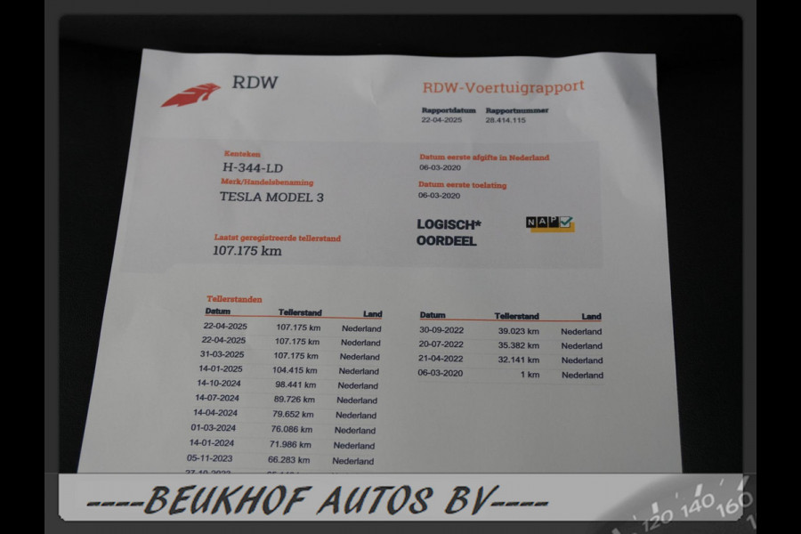 Tesla Model 3 Standard RWD Plus 60 kWh 2020 Pano Leer Camera